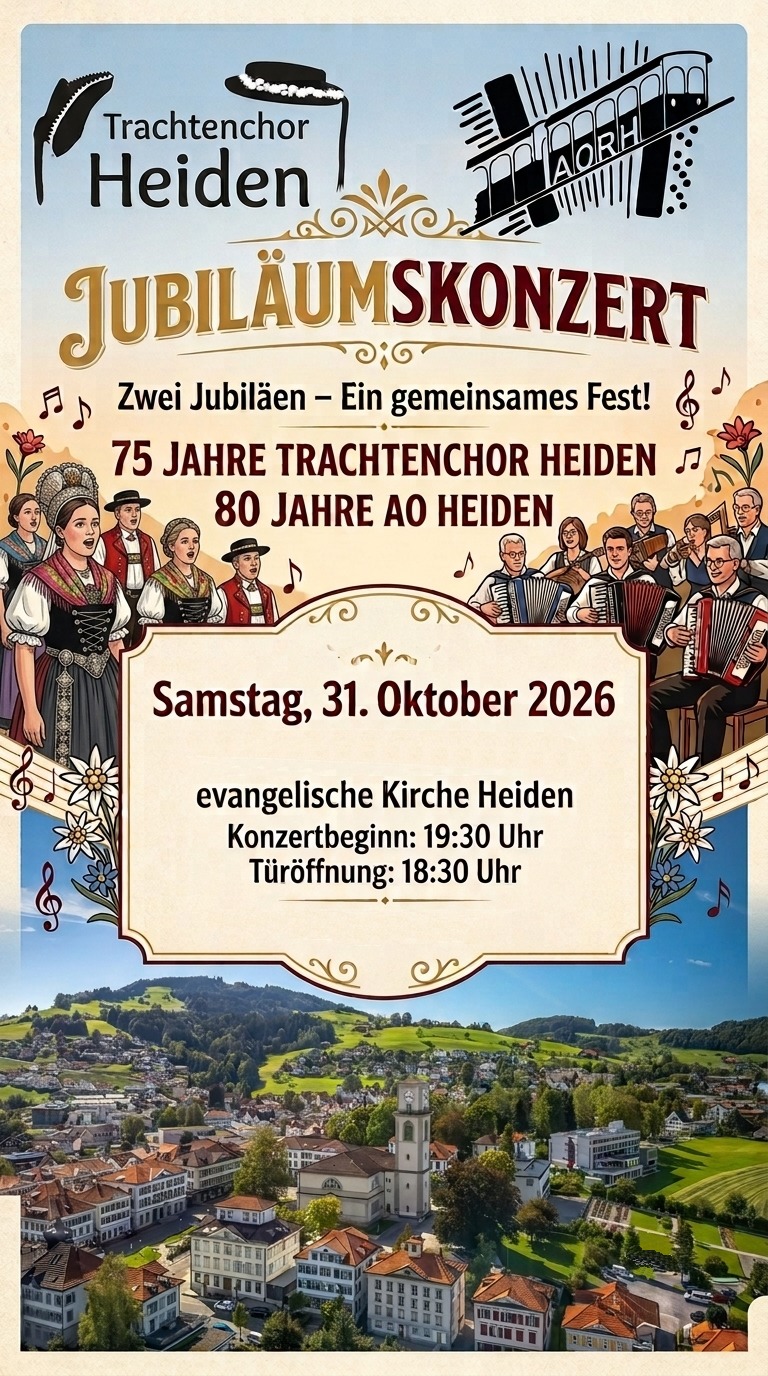 Jubiläumskonzert Trachtenchor Heiden/Akkordeon Orchester Rorschach-Heiden